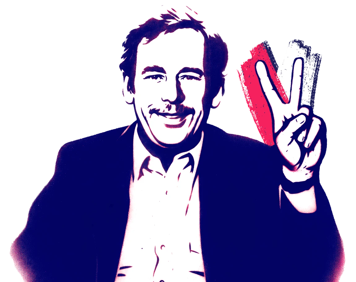 Václav Havel ukazuje V jako vítězství