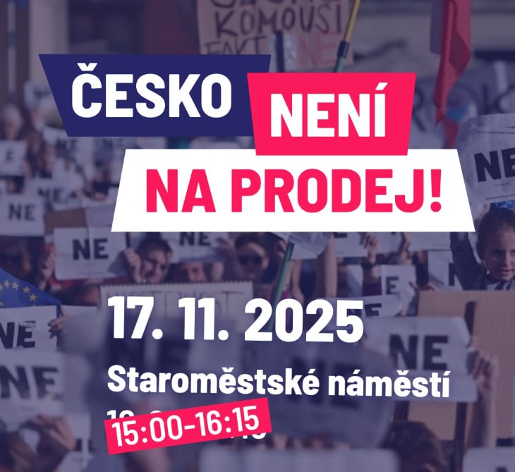 Česko není na prodej: Setkání na Staroměstském náměstí 17. listopadu